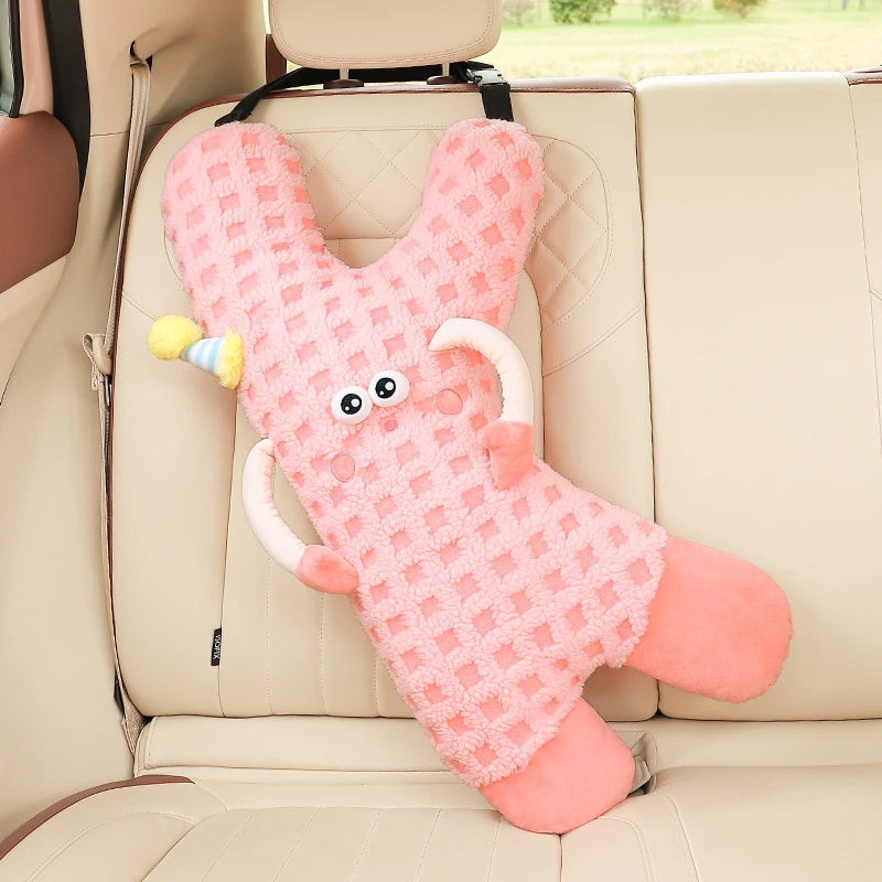CuteY Shape Kids Travel Safety Pillow Car Seat Neck Pillow Car Sleep Long Distance Travel Pillow Head Pillow Support Kids Adults