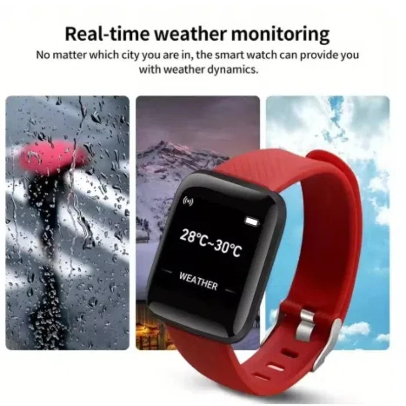 Reloj inteligente multifunción para hombres, mujeres y niños, recordatorio de mensajes, control de música, pasos deportivos, calorías, reloj inteligente D13, despertador 116Plus