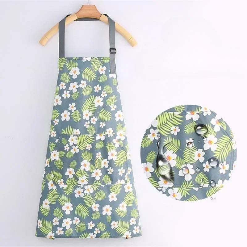 Adjustable Waterproof Kitchen Aprons for Fashion Lovely Cooking Coffee Baking Oil-Proof Anti-dirty Aprons Restaurant Supplies