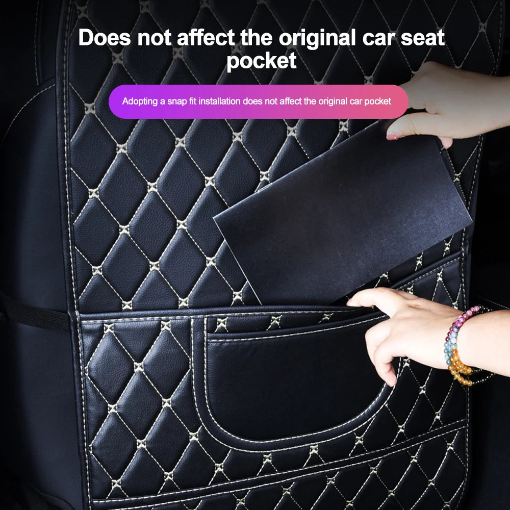 Almohadilla de respaldo de asiento de coche, asiento de seguridad, alfombrillas antipedales para niños, almohadilla de barro antipedales, accesorio de bolsa de almacenamiento interior