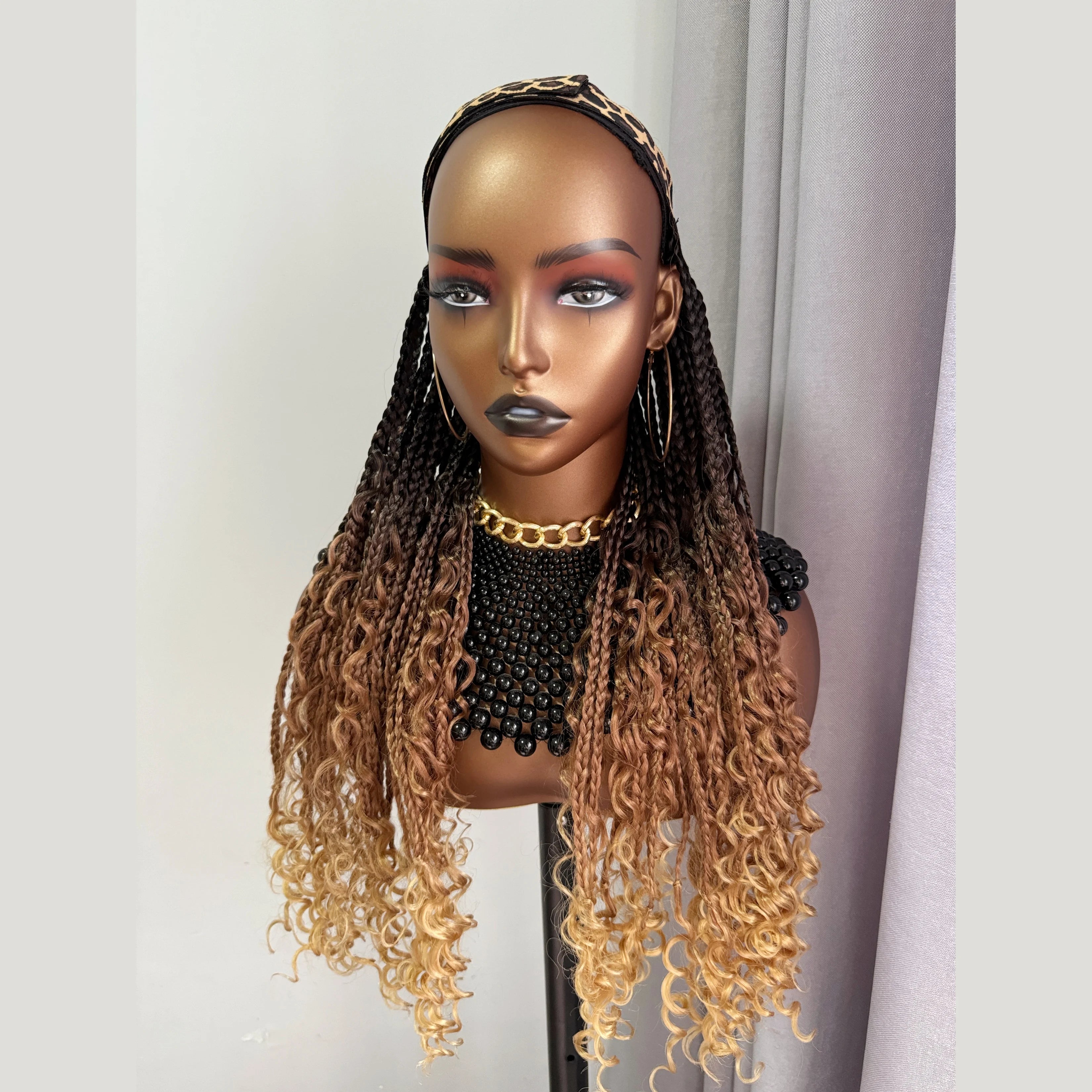 Diadema-peluca de trenzas ombré