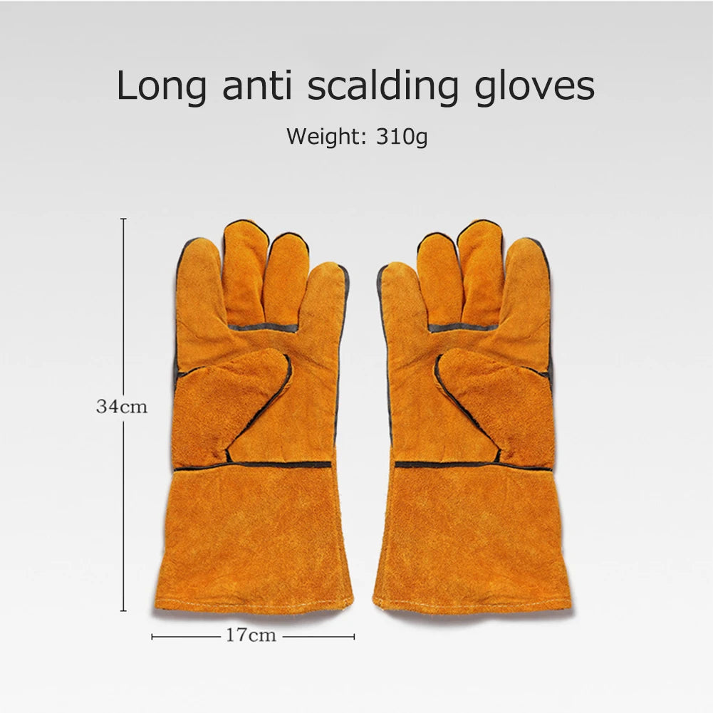 Gants de cuisine résistants à la chaleur, gants de cuisson antidérapants et isolés en cuir de vache pour micro-ondes, accessoires de cuisine