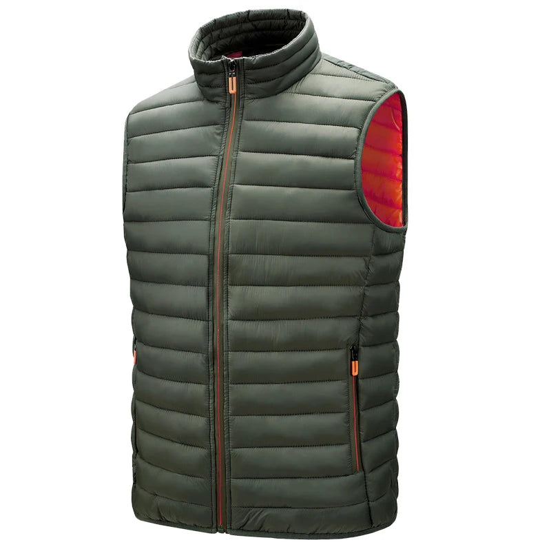 Winter Men Warm Vests Fashion Men Stand Collor Lightweight Padded Down Waistcoats Men Cotton Windbreaker Sleeveless Jackets 6XL