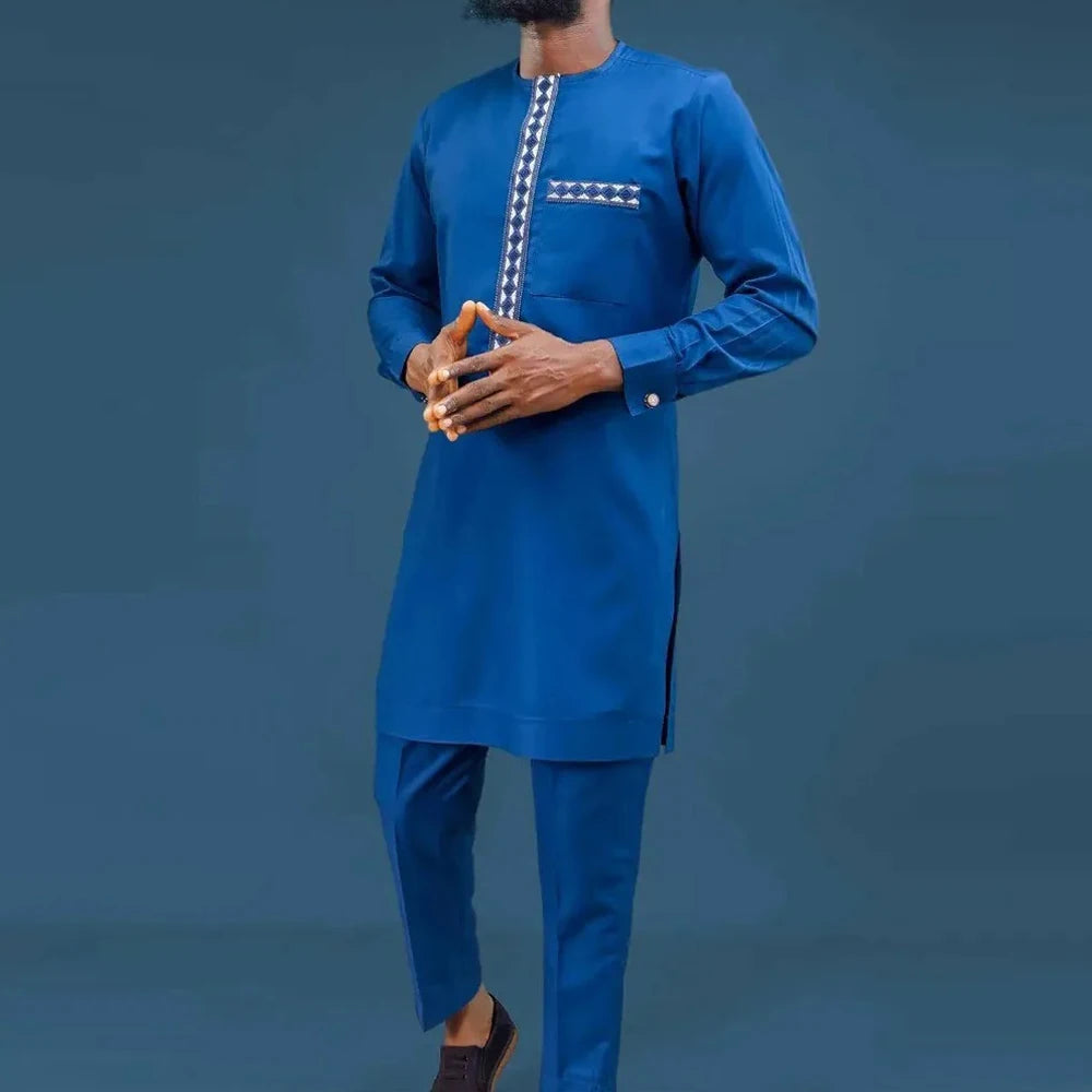 Men's traditional clothing African ethnic style men's suit 2-piece embroidered luxury suit men's casual festival wear Outfits