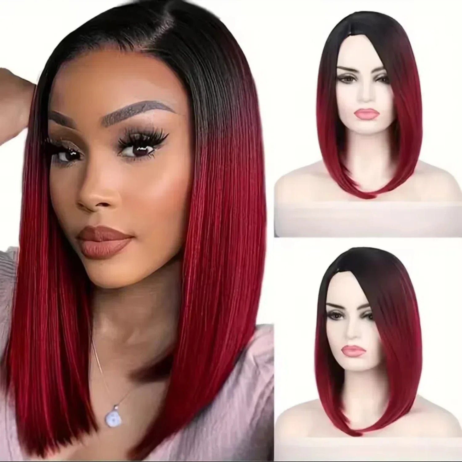 Straight Bob Pixie cut wig short redwine Bob wig with bangs synthetic  blonde Pixie Cut role-playing, ,costumes,wigs for cosplay