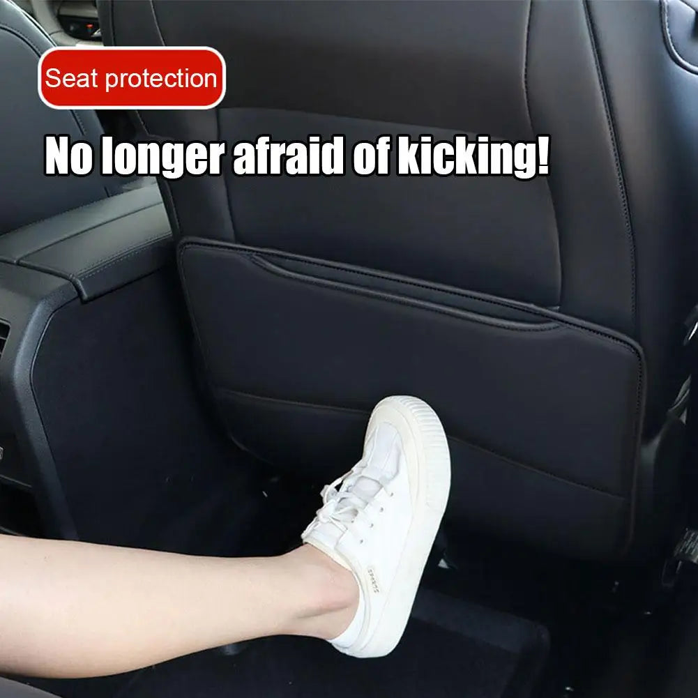 Protector de asiento de coche de alta calidad para niños, protector de respaldo de asiento de coche de cuero PU, protector de asiento de coche para niños, alfombrilla antideslizante para asiento trasero de coche
