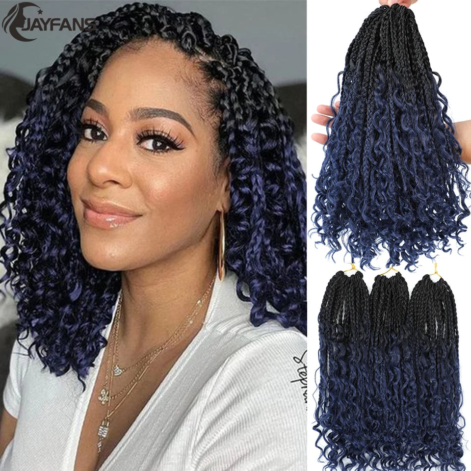 Goddess Box Braids Bob – Bohemian Style with Vibrant Ombre Colors