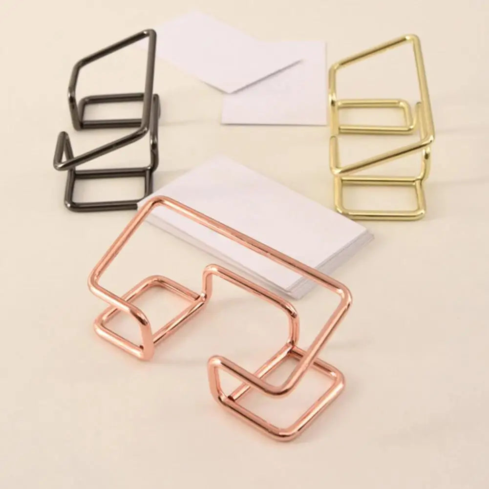 Business Card Display Holder Metal Desktop Minimalist Organizer for Office Countertop