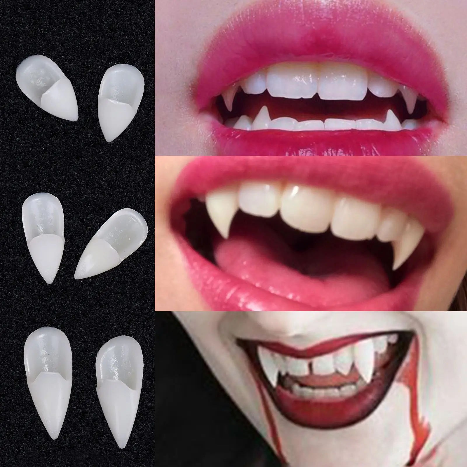 Suit Resin Vampire Teeth Fangs Halloween Decoration Props Diy Teeth Plus Glue Teeth Props Cosplay Friendly Vampire Party
