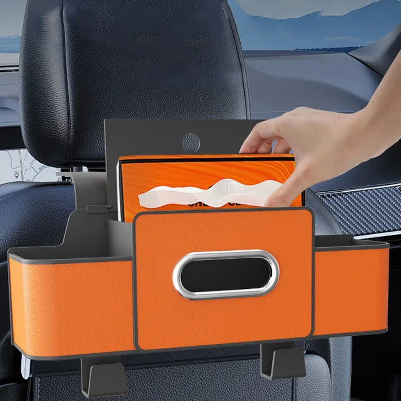Organizador Multifuncional para Coche, Soporte Trasero con Drenaje, Caja de Almacenamiento Colgante para Coche, Bolsa para Guardar Ordenado con Soporte para Teléfono, Pañuelos y Vasos