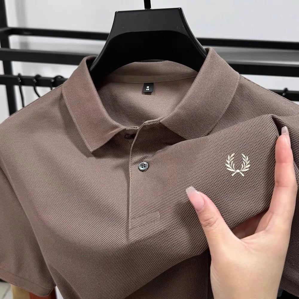 Luxury brand 100% cotton short sleeve men's polo shirt summer high-end fashion classic embroidery business casual golf T-shirt