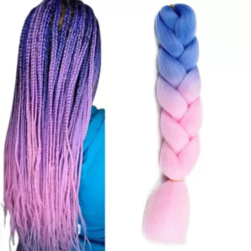 24Inch Jumbo Braids Extensions Synthetic Braiding Hair Afro Ombre Color wig for women braid