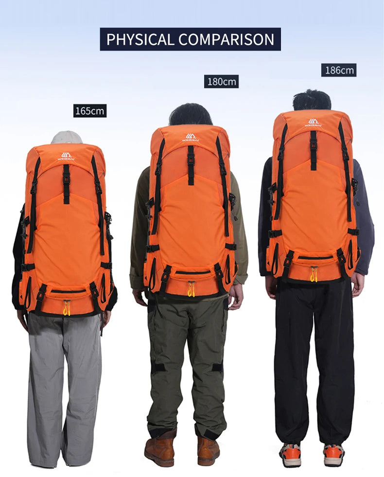 Hiking Backpack With Rain Cover Outdoor Camping Climbing Trekking Bag Large Sport Gear Organiser Daypack Travel Luggage Rucksack