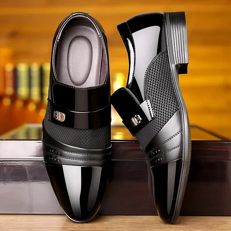 Men's Formal Leather Shoes Black Pointed Toe Man Loafers Party Office Business Casual Shoes for Men Oxford Shoes male Dress Shoe