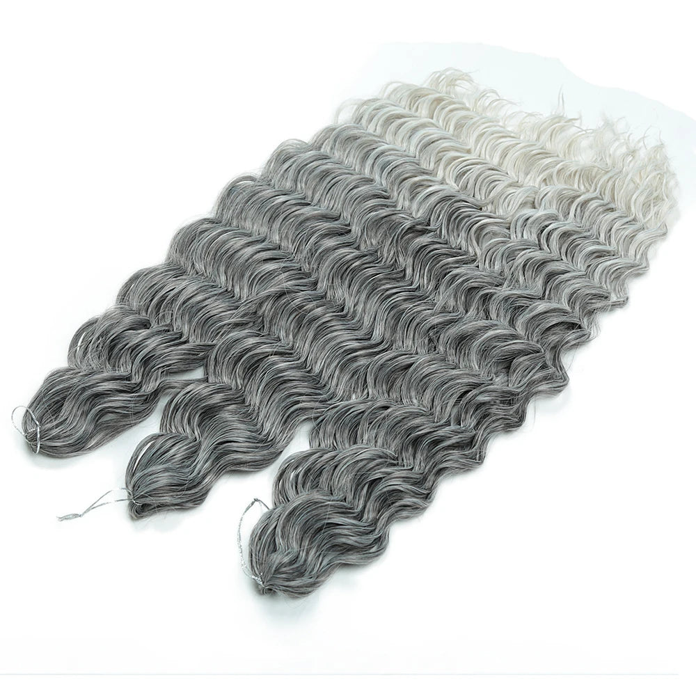 ALIBABY 24Inch Synthetic Loose Deep Wave Braiding Hair Extension Water Wave Crochet Braid Hair for Braids Ombre Blonde Fake Hair
