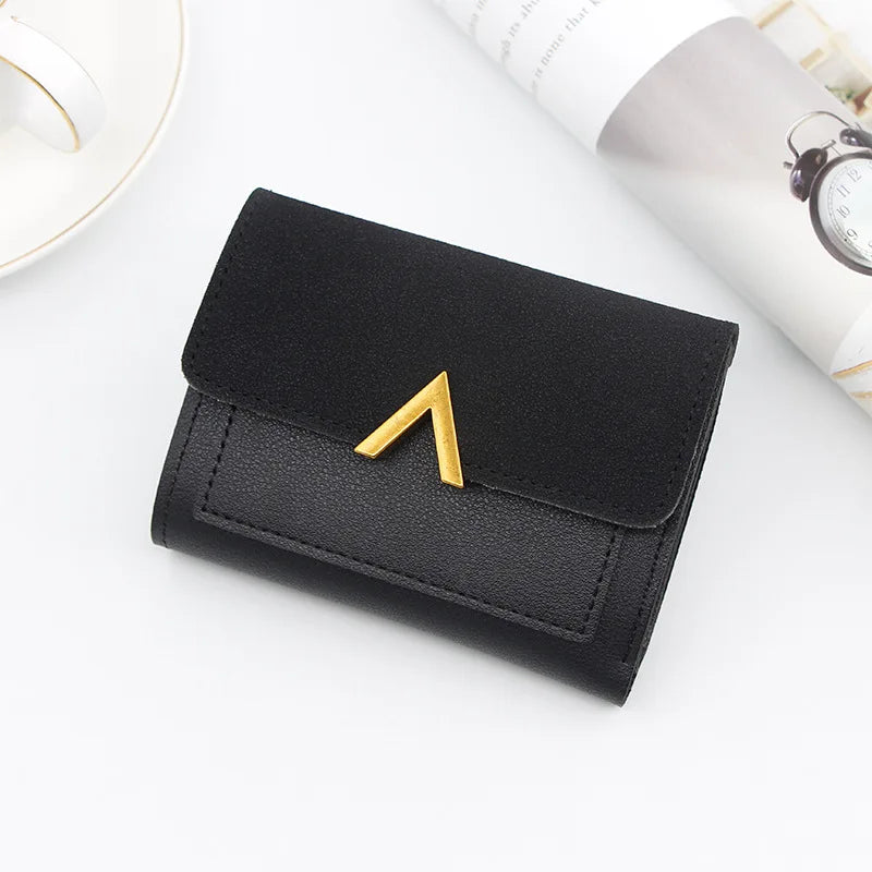 New Simple Short Women Wallets High Quality Card Holder Large Capacity Female Coin Purses  Small Card Bag Wallet For Girls