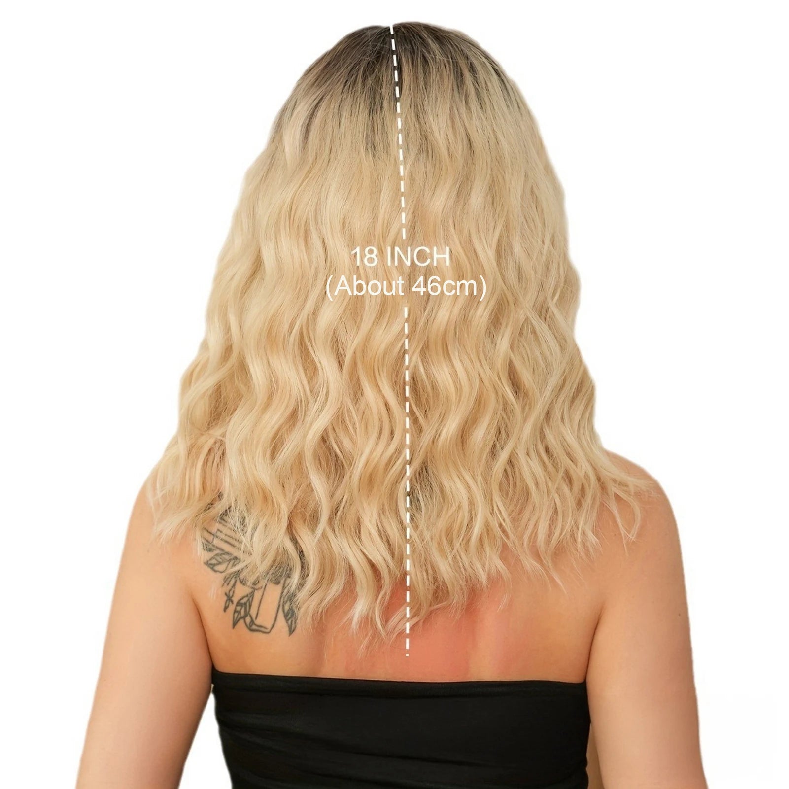 18 Inch Wavy Hair Cosplay Wigs Natural Looking Breathable Wigs for Woman Girls Daily Use Hair Styling MIAO-US