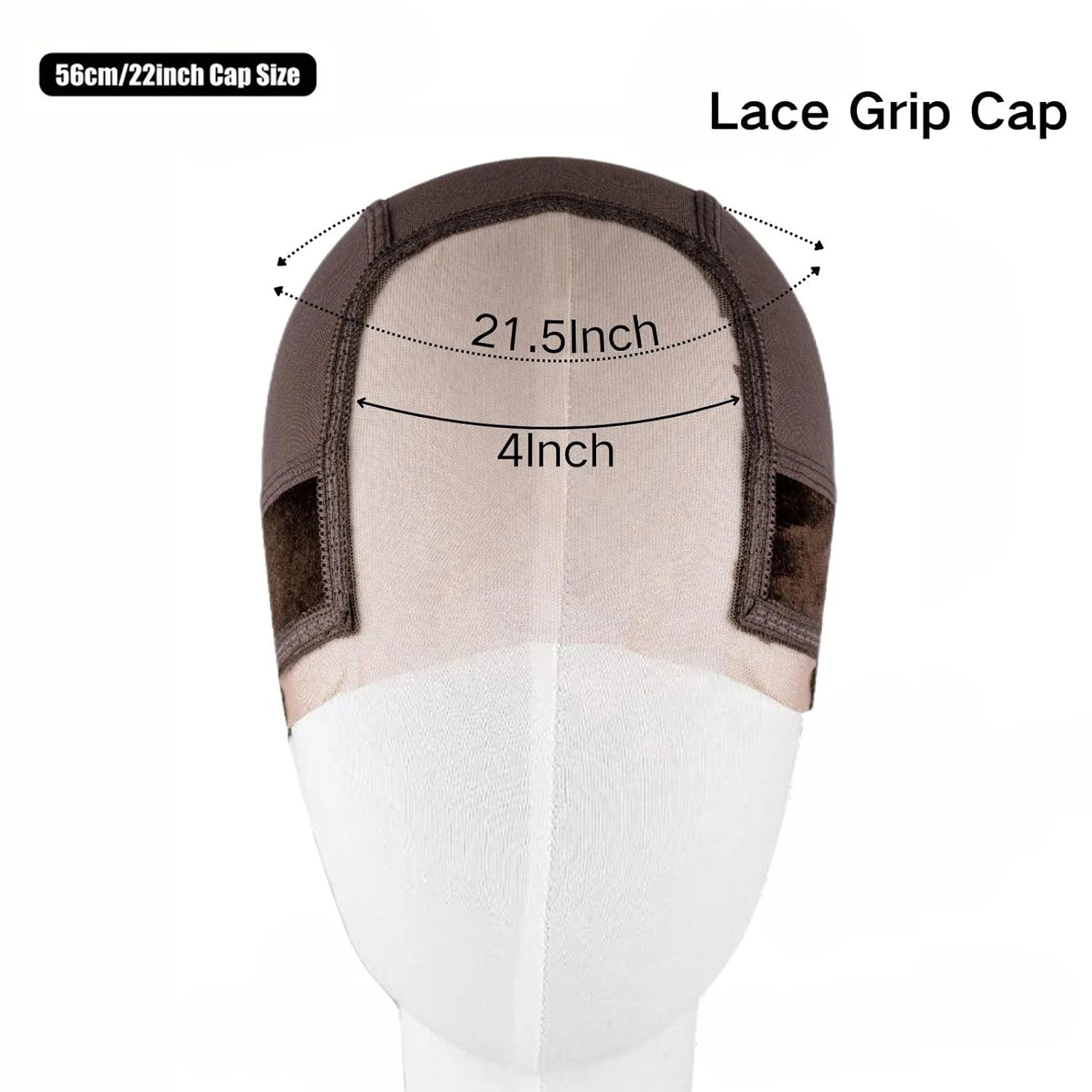 Diadema de mujer con gorro de peluca de encaje HD para hacer pelucas, gorros de peluca en forma de U con agarre de terciopelo ajustable para usar peluca, redecilla para el pelo color nude.