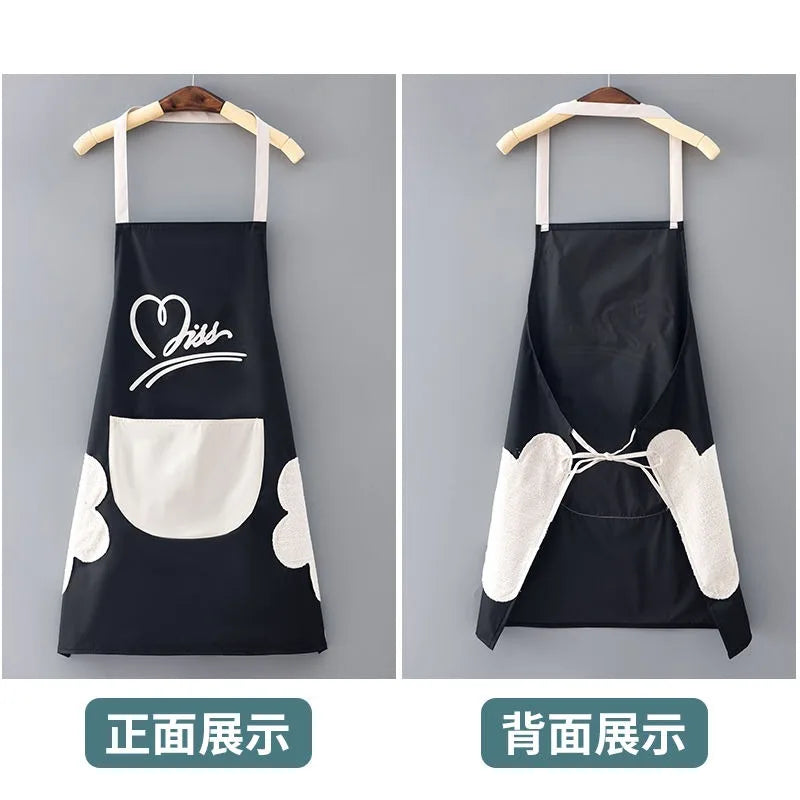 Cute Kitchen Aprons for Woman Men Chef Work Apron for Grill Restaurant Bar Shop Cafes Beauty Nails Studios Uniform