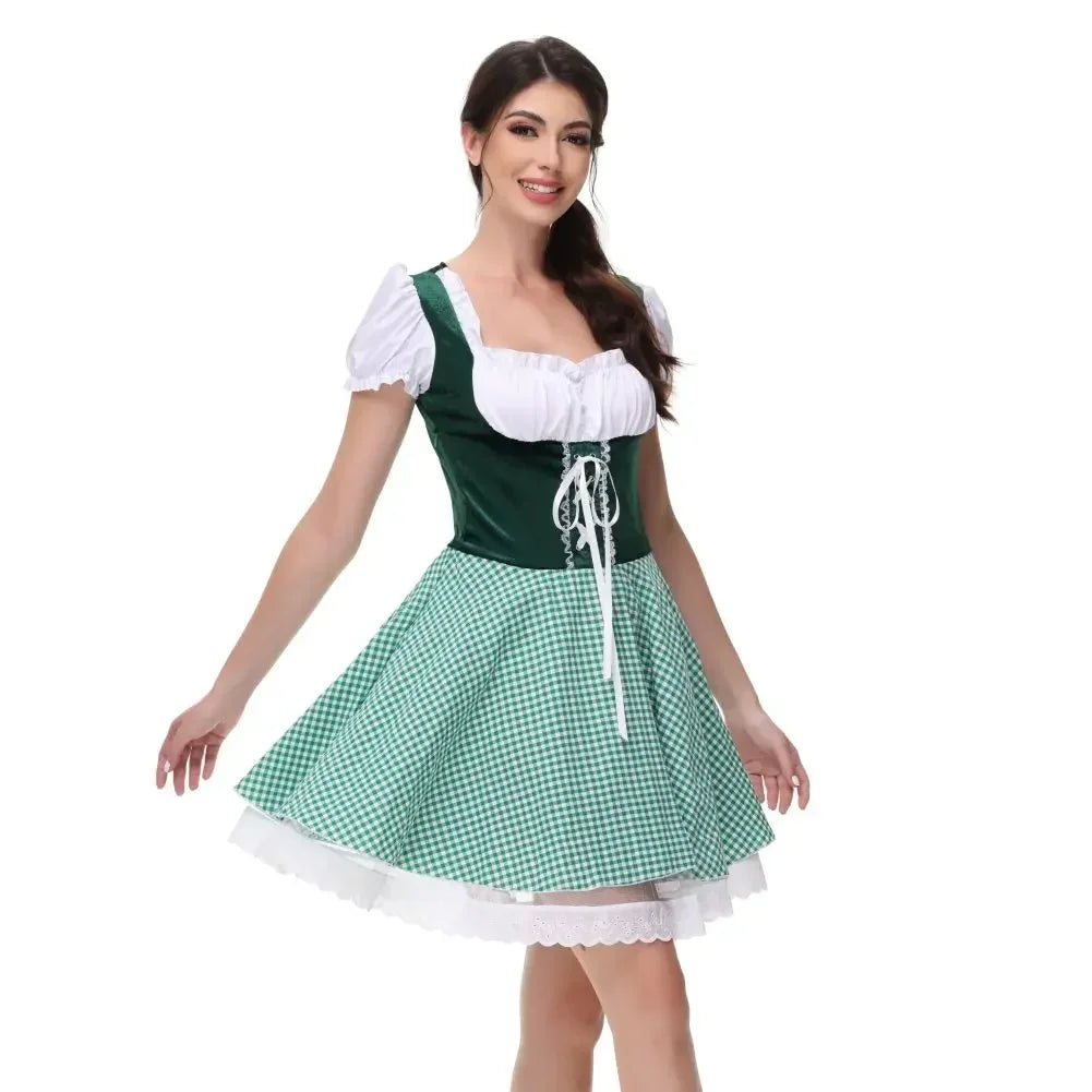 Oktoberfest Sexy Maid Uniform Cosplay Costume Women German Traditional Bavarian Party Waitress Outfit Dress Up Halloween