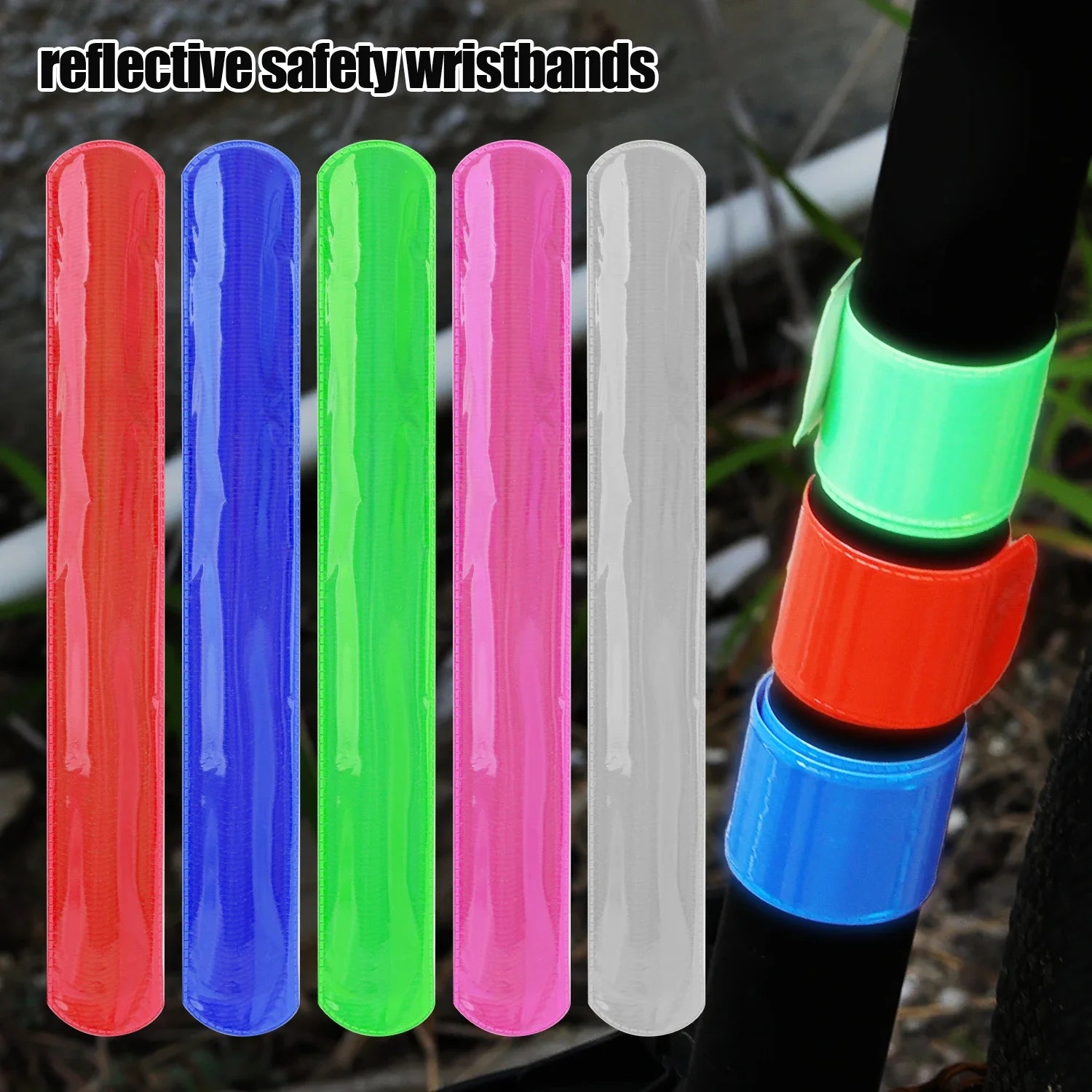 10pcs Bicycle Reflective Strap Safety Leg Pants Ring Shape Reflective Glow Tape Night Sports Jogging Cycling Reflective Arm Band