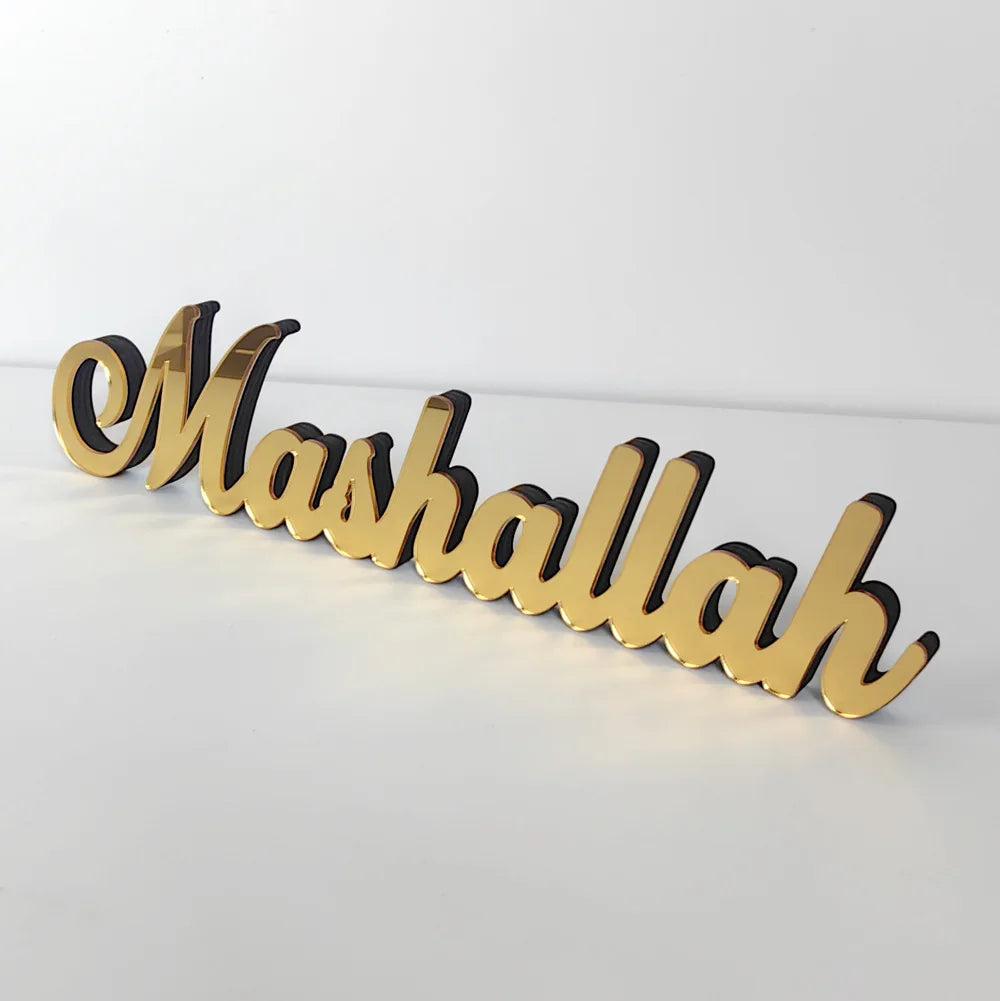 Ramadan Bismillah Acrylic Wooden Ornament Eid Mubarak Home Decoration Islamic Muslim Party Supplies Alhamdulillah Mashallah 2025