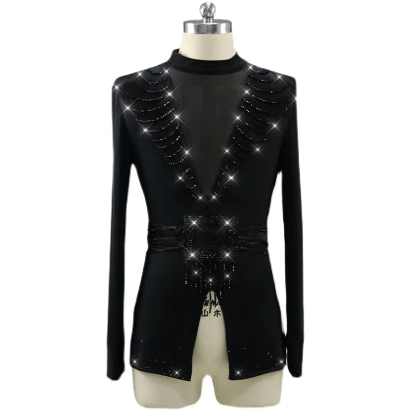 New Man Latin Dancewear Performance Dance Top Prom Costume Sports Suit Kids Outfits Plus Size Clothing Cabaret Customized