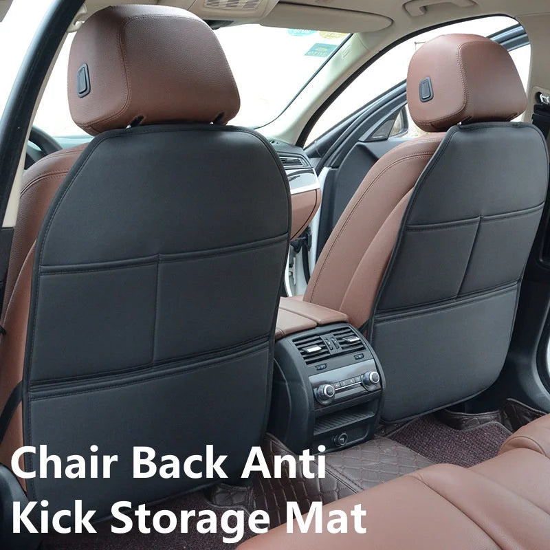 Protector de asiento trasero de coche de cuero sintético premium con relleno de esponja, a prueba de patadas, impermeable, universal para todas las estaciones, antideslizante, productos para coche
