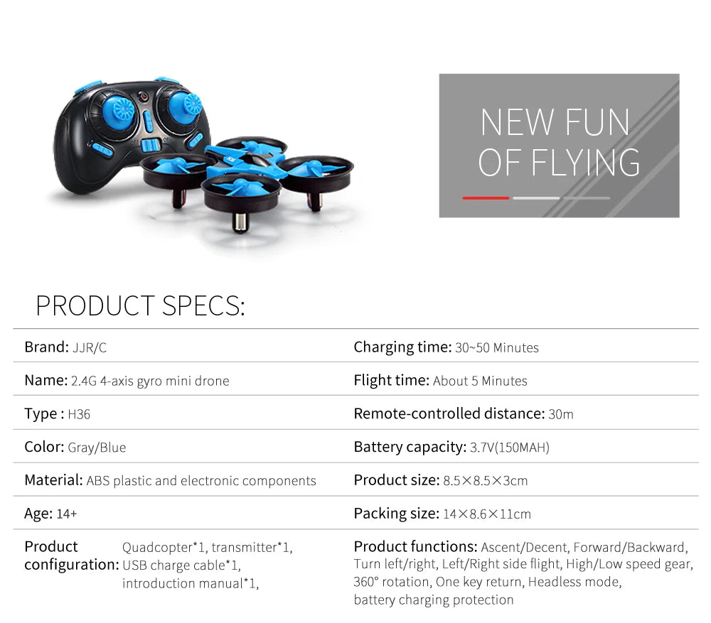 H36 Mini Dron 6 ejes sin cabeza FPV Drones Helicóptero de control remoto de bolsillo Avión RC Dron Quadcopter Juguetes Regalo de Navidad para niños