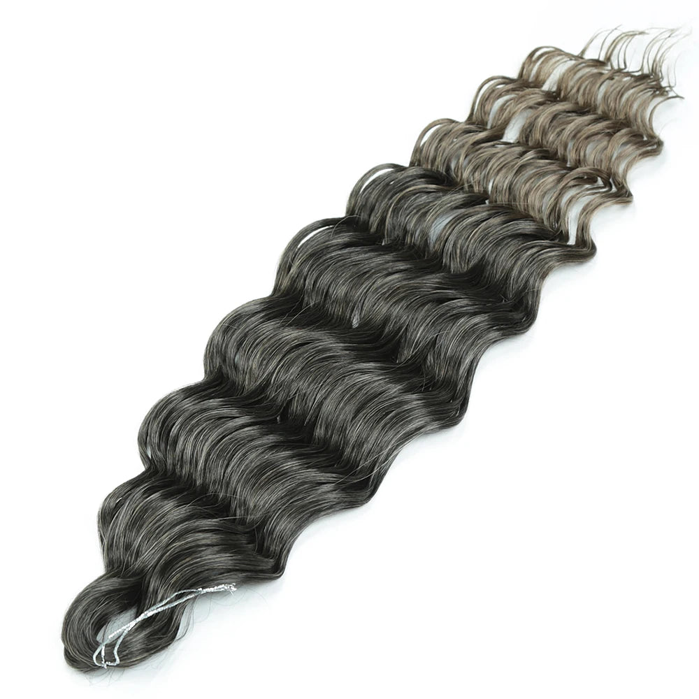 ALIBABY 24Inch Synthetic Loose Deep Wave Braiding Hair Extension Water Wave Crochet Braid Hair for Braids Ombre Blonde Fake Hair