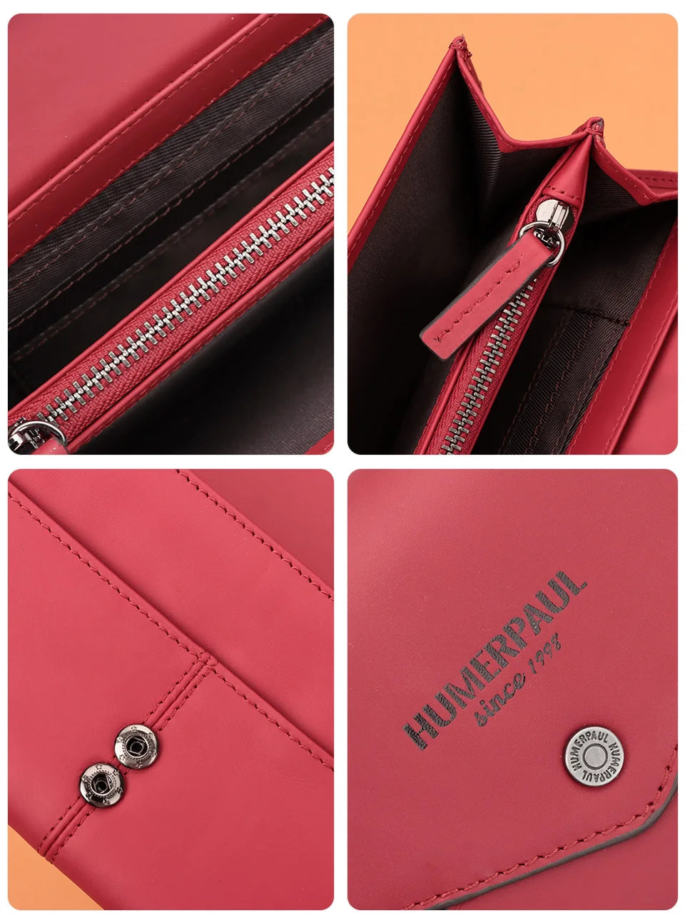 Genuine Leather Women's Wallet Luxury Clutch with RFID Multi Card Slots and Phone Pocket Large Capacity Female Money Handbag