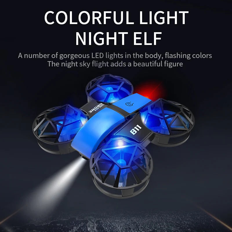 Dowellin D12 Drone Mini Aeronave de Control Remoto Nuevo Juguete para Niños Cámara Dual HD Altura Fija RC Quadcopter Regalos para Principiantes