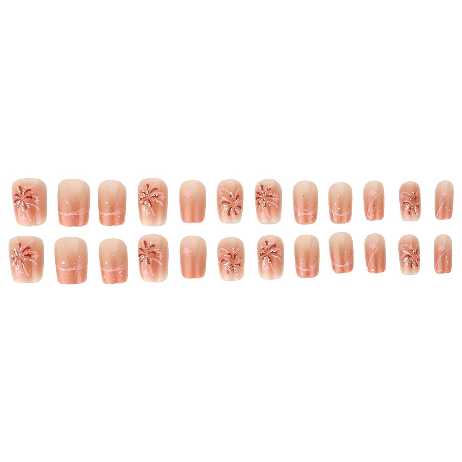 Woman Glittering Press On Nails Short Ballerina Blush False Nails Reusable Nail Tips for Women and Girl Nail Salon at Home