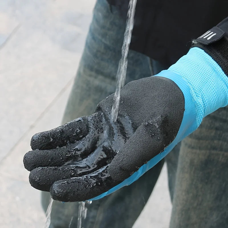 1 pair of men's cold and waterproof winter work gloves, warm and durable mechanical gloves, suitable for cold weather