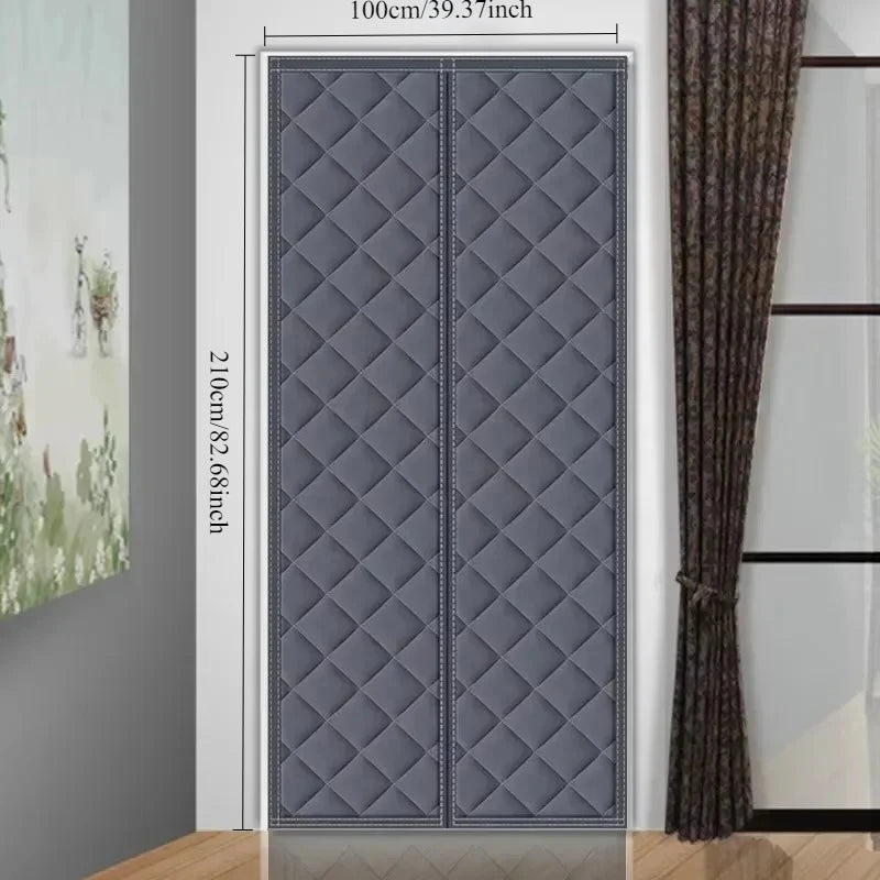 Rideau de porte isolant en coton épais et chaud pour l'hiver, à longues bandes magnétiques, isolation thermique, cloison, fournitures pour la maison