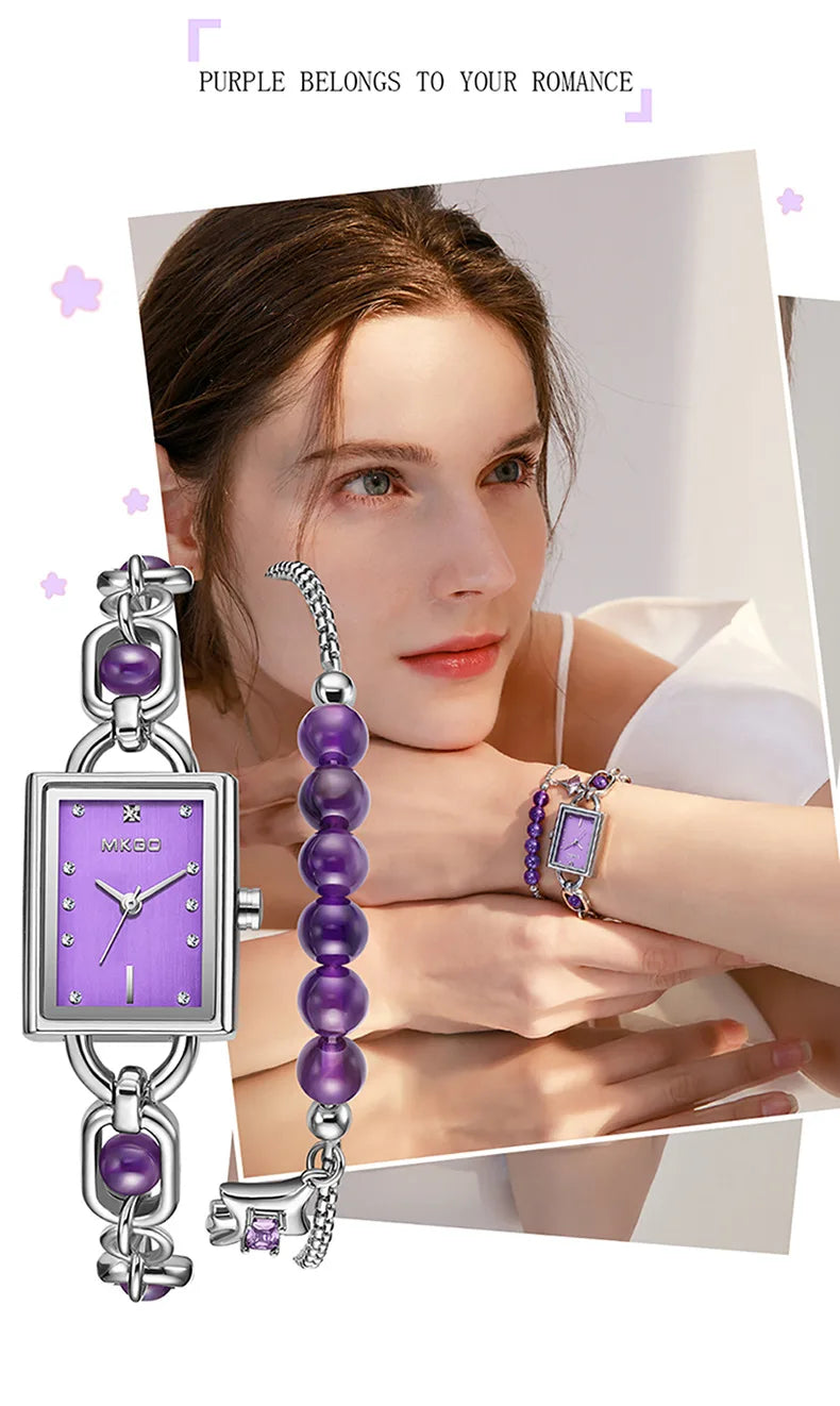 Women's Watch Light Luxury Brand Crystal Exquisite Medieval Emerald Bracelet Ladies Fashion Quartz Watches  Accessories
