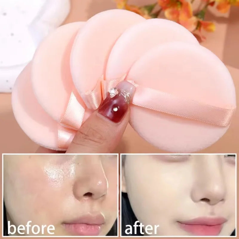 5/10Pcs Soft Velvet Makeup Sponge Loose Powder Cosmetic Puff Double-sided Face Makeup Sponge Concealer Wet Dry Makeup Tools