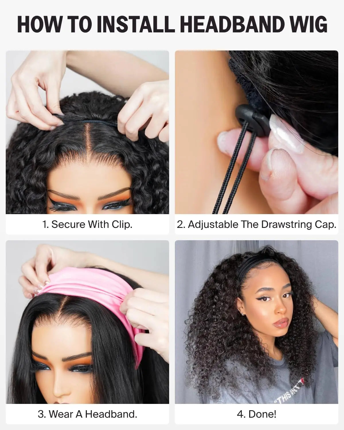 Kinky Curly Half Wig