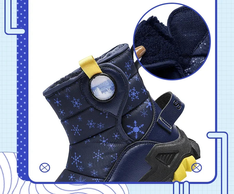 Children Snow Boots Girls Boys Fashion Sneakers Winter Kids Keep Warm Sport Fashion Leather Shoes Outdoor Snow Ankle Boots New