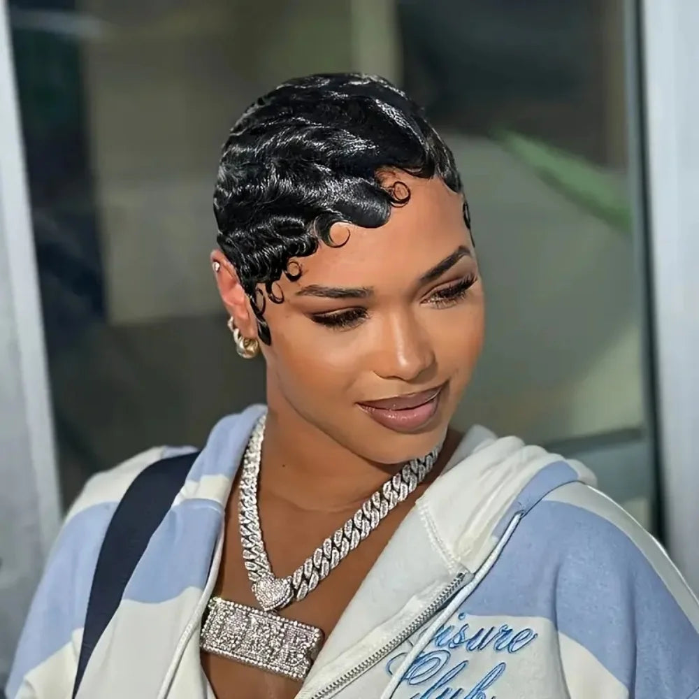 Finger Wave Pixie Wig