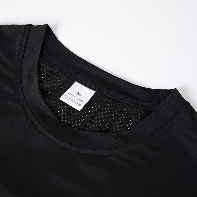 Men's Vest Black Breathable Quick-Drying Polyester Fiber Sports Sleeveless Vest Suitable for Gym Running and Training Casual