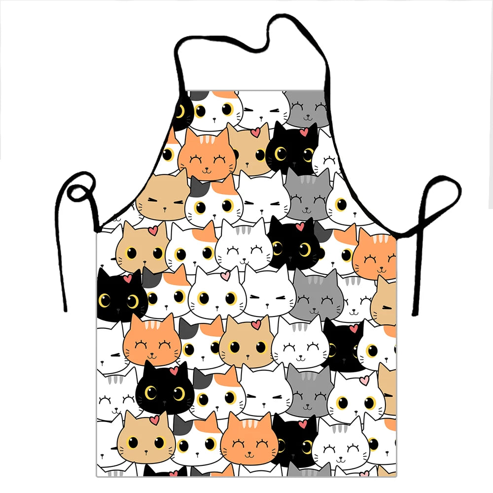 1 delantal de Navidad con diseño de árbol de Navidad y hombre de jengibre, sin mangas, para cocinar en casa, de lino, con decoración navideña de Feliz Navidad