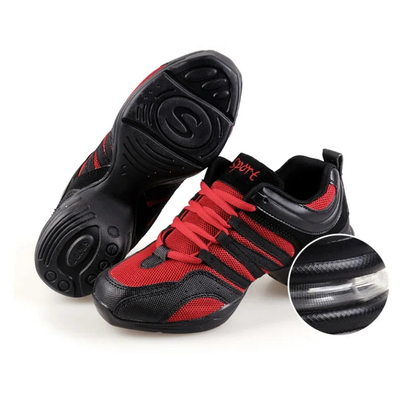 Women Modern Dancing Shoes Lady Breathable Knitted Jazz Dance Shoes Female Anti-slip Casual Sports Footwear
