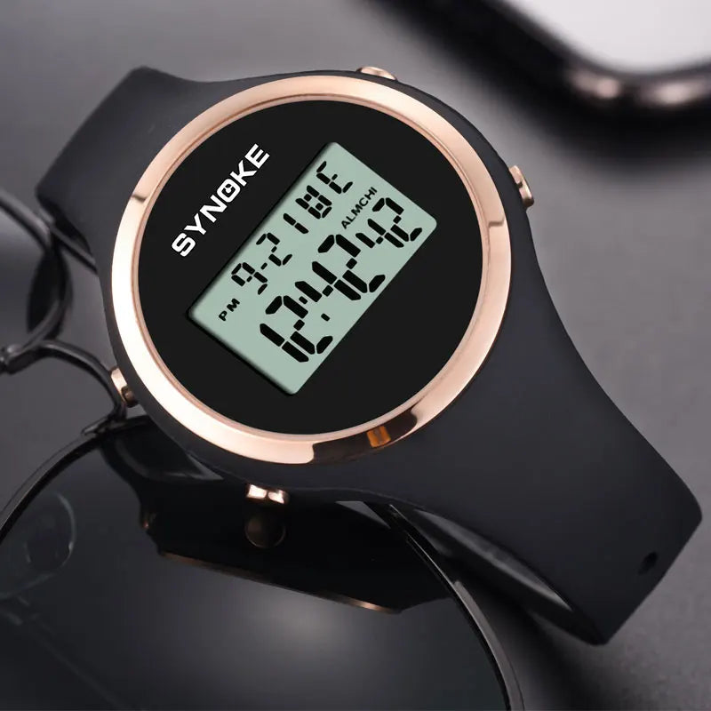 SYNOKE Women's Watch Digital Women Dress 50M Waterproof Stopwatch Sports Luminous Multifunction LED Electronic Wrist Watch Lady