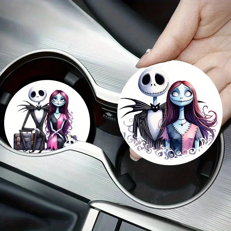 2Pcs Car Coaster Cartoon Non-Slip Coasters Acrylic Coasters Car Interior Accessories Kitchen & Household Products Birthday
