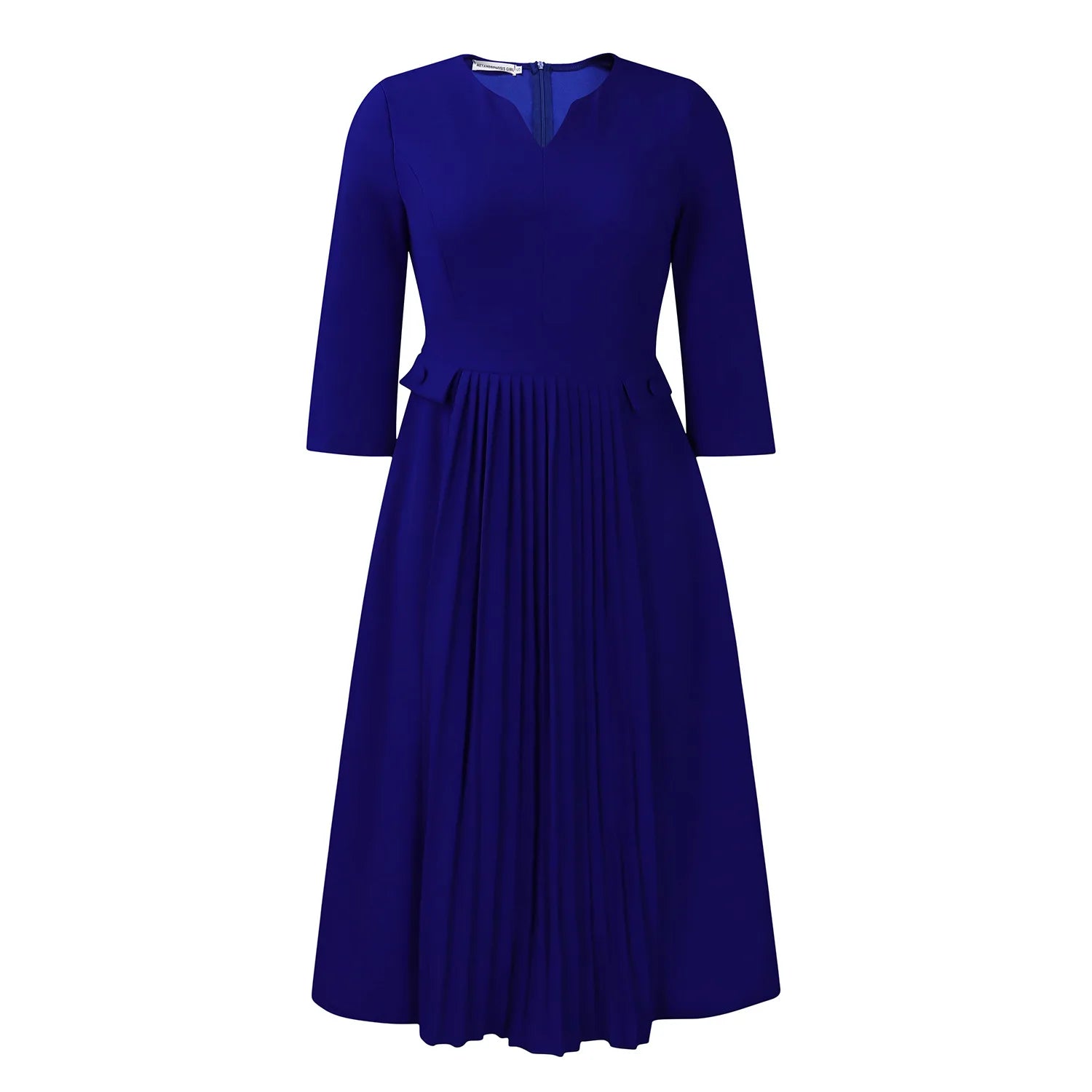 Women's Clothing Autumn New Fashion Temperament Elegant Solid Color Pleated African Dress