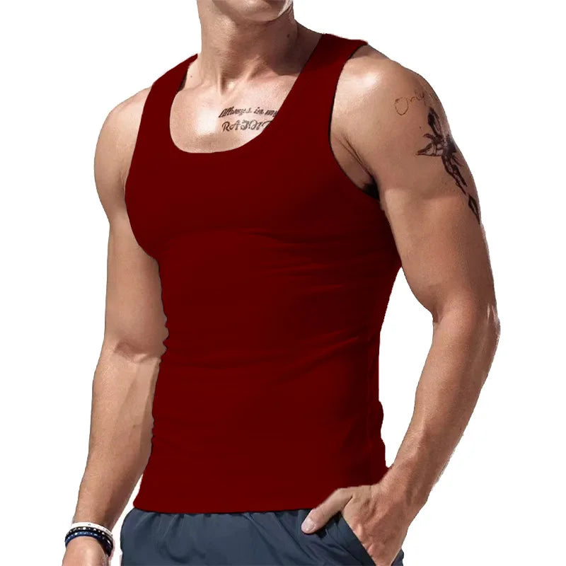 New Vest Fashionable Summer Trend Simple Hot Selling Comfortable Sports and Leisure Base Sleeveless Vest for Men