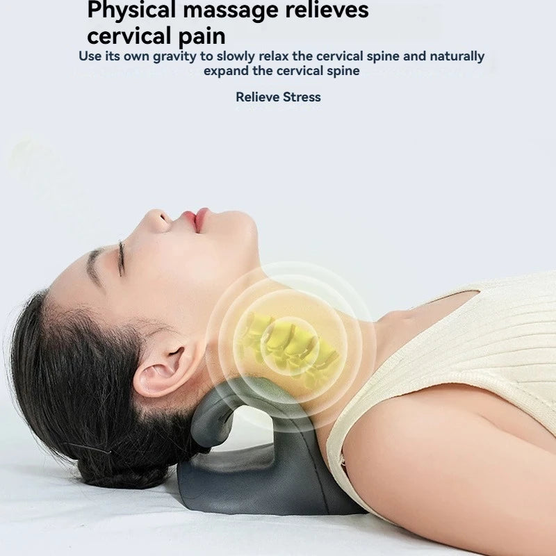 Masajeador de cuello Almohada de masaje de puntos de acupuntura para aliviar el dolor Estiramiento de cuello Corrección cervical Reparación de la columna cervical Relajación tipo C