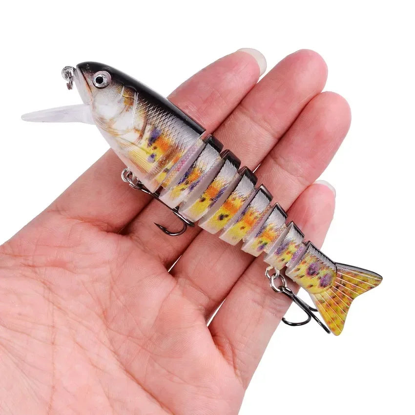 1pcs/Winter fishing gear Bionic Multi-section Swim hard bait  Artificial Wobbler Trolling pike carp crank lure