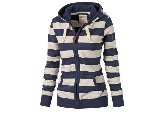 Sudadera con capucha de rayas Harajuku